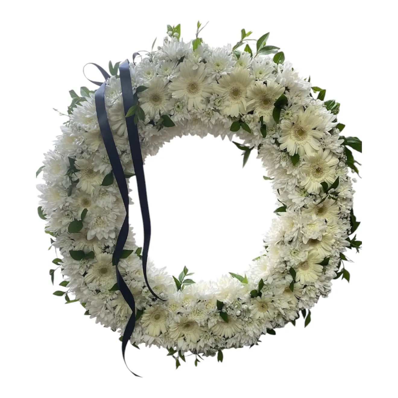 Coroana funerara cu crizantema si gerbera